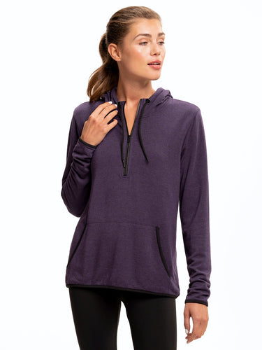Feather Fleece Half Zip Hoodie Womens Outerwear Sweatshirt Threads 4 Thought