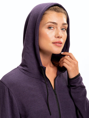 Feather Fleece Half Zip Hoodie Womens Outerwear Sweatshirt Threads 4 Thought