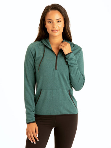 Kyanna FeatherLoop Half Zip Hoodie Womens Outerwear Sweatshirt Threads 4 Thought