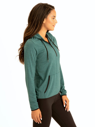 Kyanna FeatherLoop Half Zip Hoodie Womens Outerwear Sweatshirt Threads 4 Thought