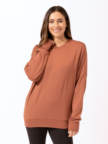Cathy Boyfriend Feather Fleece Pullover Womens Outerwear Sweatshirt Threads 4 Thought