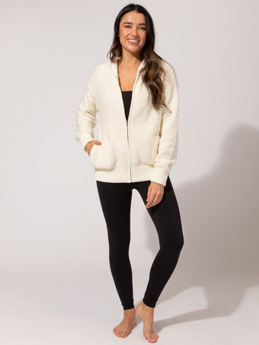 Vivi Boucle Zip Hoodie Womens Outerwear Sweatshirt Threads 4 Thought