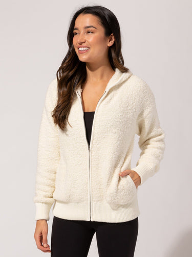 Vivi Boucle Zip Hoodie Womens Outerwear Sweatshirt Threads 4 Thought