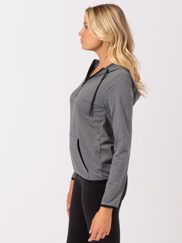 Brushed Jersey Half Zip Hoodie Womens Outerwear Sweatshirt Threads 4 Thought