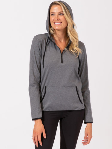 Brushed Jersey Half Zip Hoodie Womens Outerwear Sweatshirt Threads 4 Thought