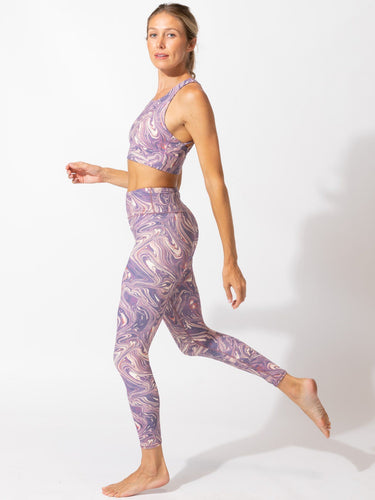 Jackie Aerial Marble Print Hi-Rise 7/8 Legging Womens Bottoms Leggings Threads 4 Thought