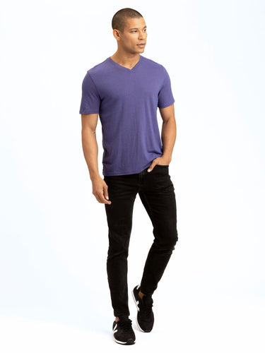 Triblend Short Sleeve V-Neck Tee Mens Tops Tshirt Short Threads 4 Thought