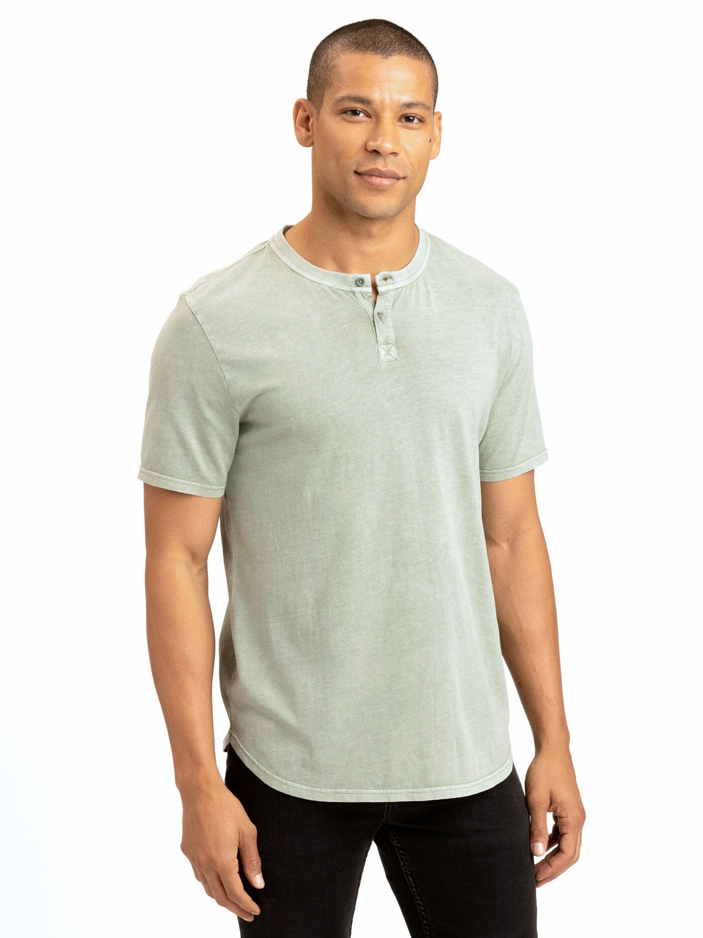 Draco Mineral Wash Short Sleeve Henley Mens Tops Tshirt Short Threads 4 Thought 