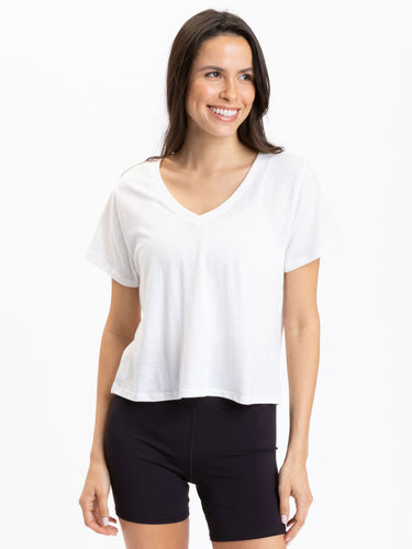 Ada Triblend V-Neck Tee Womens Tops Short Threads 4 Thought