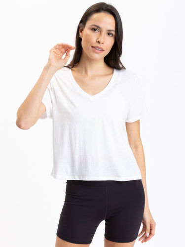 Ada Triblend V-Neck Tee Womens Tops Short Threads 4 Thought