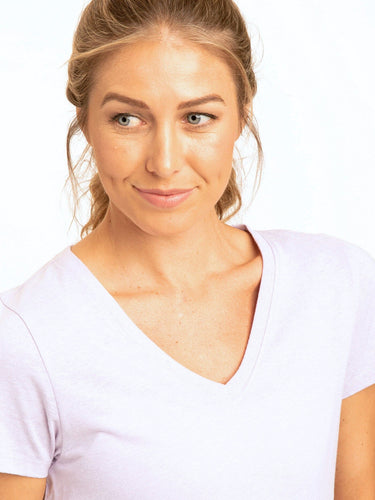 Pattie Triblend V-Neck Tee Womens Tops Short Threads 4 Thought