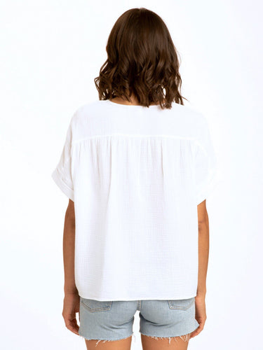 Honora Gauze V-Neck Top Womens Tops Short Threads 4 Thought