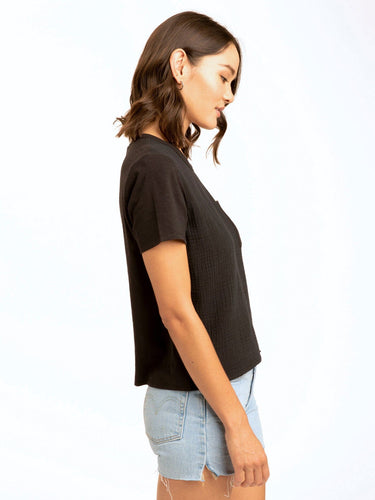 Avelina Gauze Mix Pocket Tee Womens Tops Short Threads 4 Thought
