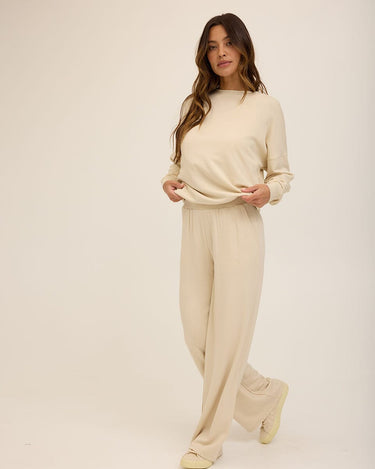 Esmeralda Feather Fleece Wide Leg Pant Womens Bottoms Sweatpants Threads 4 Thought 