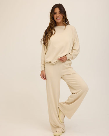 Esmeralda Feather Fleece Wide Leg Pant Womens Bottoms Sweatpants Threads 4 Thought 