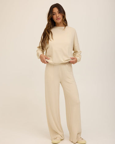 Esmeralda Feather Fleece Wide Leg Pant Womens Bottoms Sweatpants Threads 4 Thought 