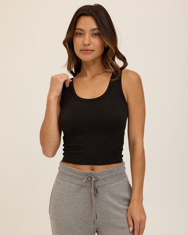 Mirabel Luxe Jersey Fitted Crop Tank Womens Tops Tanks Threads 4 Thought 