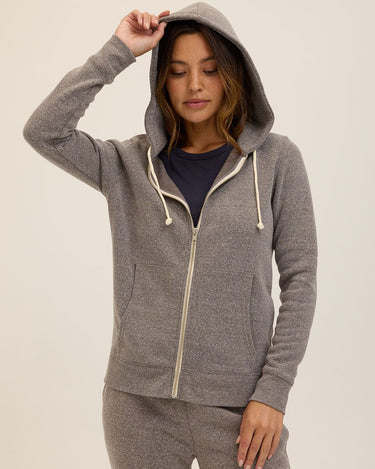 Triblend Zip Hoodie Womens Outerwear Sweatshirt Threads 4 Thought 