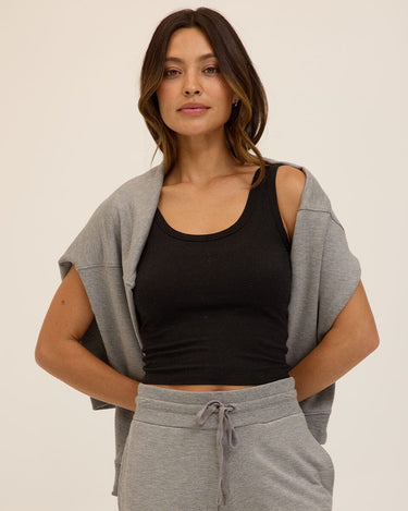 Mirabel Luxe Jersey Fitted Crop Tank Womens Tops Tanks Threads 4 Thought 