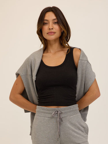 Mirabel Luxe Jersey Fitted Crop Tank Womens Tops Tanks Threads 4 Thought 