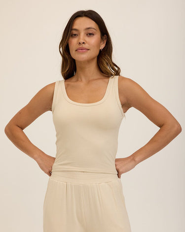 Mirabel Luxe Jersey Fitted Crop Tank Womens Tops Tanks Threads 4 Thought 