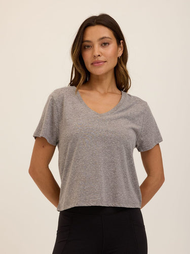 Core Triblend Jersey V-Neck Tee Womens Tops Short Tee Threads 4 Thought 