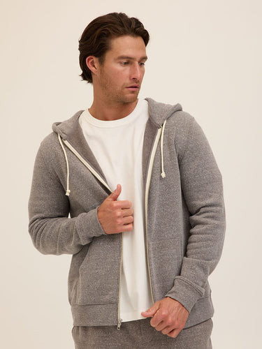Triblend Zip Fleece Hoodie Mens Outerwear Sweatshirt Threads 4 Thought 