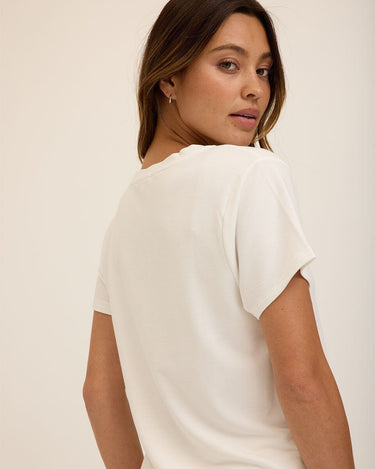 Bettine Modal Terry V-Neck Tee Womens Tops Short Tee Threads 4 Thought 
