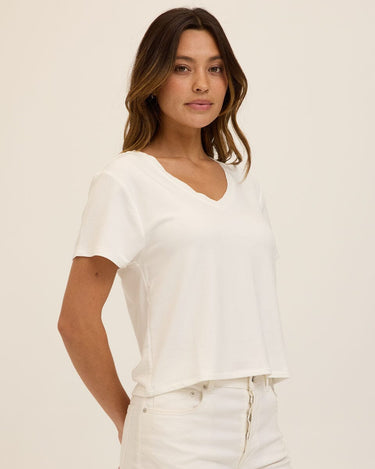 Bettine Modal Terry V-Neck Tee Womens Tops Short Tee Threads 4 Thought 