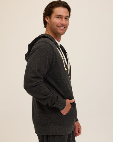 Triblend Zip Fleece Hoodie Mens Outerwear Sweatshirt Threads 4 Thought 
