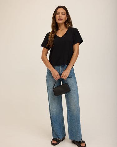 Bettine Modal Terry V-Neck Tee Womens Tops Short Tee Threads 4 Thought 