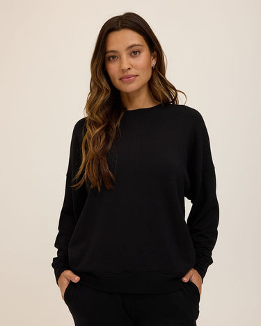 Cathy Boyfriend Feather Fleece Pullover Womens Outerwear Sweatshirt Threads 4 Thought 