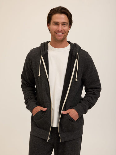 Triblend Zip Fleece Hoodie Mens Outerwear Sweatshirt Threads 4 Thought 