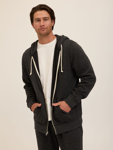Triblend Zip Fleece Hoodie Mens Outerwear Sweatshirt Threads 4 Thought 