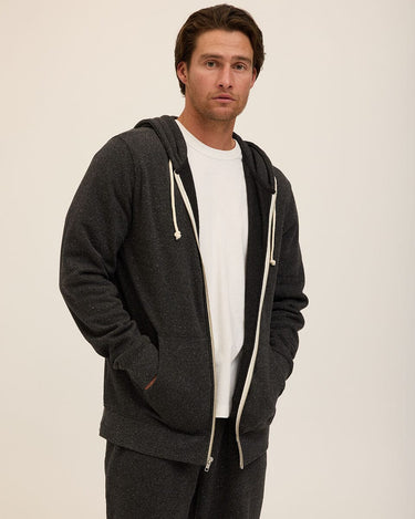 Triblend Zip Fleece Hoodie Mens Outerwear Sweatshirt Threads 4 Thought 