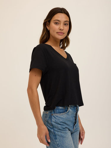Bettine Modal Terry V-Neck Tee Womens Tops Short Tee Threads 4 Thought 