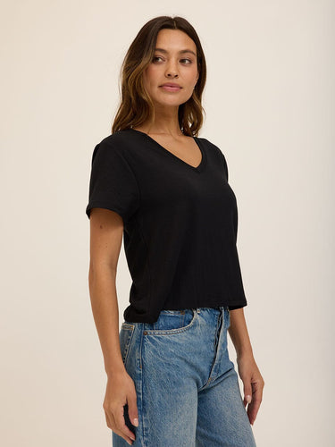 Bettine Modal Terry V-Neck Tee Womens Tops Short Tee Threads 4 Thought 
