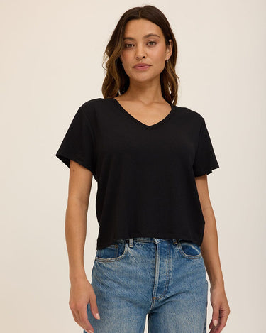 Bettine Modal Terry V-Neck Tee Womens Tops Short Tee Threads 4 Thought 