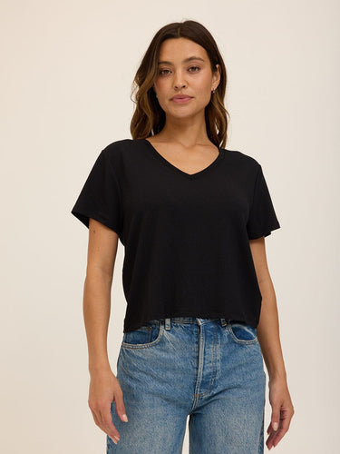 Bettine Modal Terry V-Neck Tee Womens Tops Short Tee Threads 4 Thought 