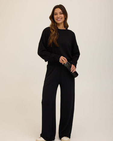 Esmeralda Feather Fleece Wide Leg Pant Womens Bottoms Sweatpants Threads 4 Thought 