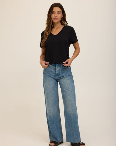 Bettine Modal Terry V-Neck Tee Womens Tops Short Tee Threads 4 Thought 