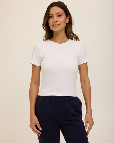 Guadalupe Heather Luxe Jersey Crop Tee Womens Tops Short Tee Threads 4 Thought 