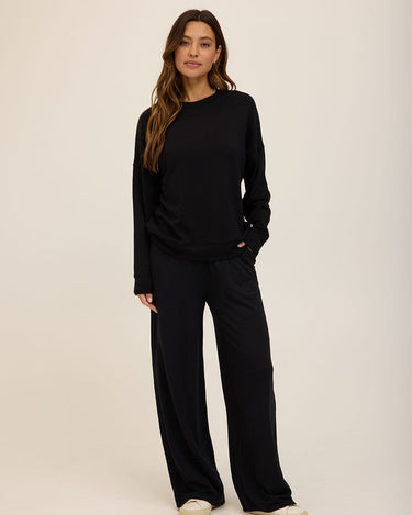 Esmeralda Feather Fleece Wide Leg Pant Womens Bottoms Sweatpants Threads 4 Thought 