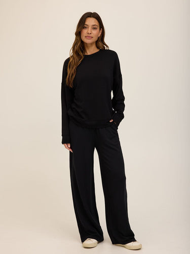 Esmeralda Feather Fleece Wide Leg Pant Womens Bottoms Sweatpants Threads 4 Thought 