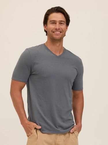 Men's Core Triblend Jersey V-Neck Tee Mens Tops Tshirt Short Threads 4 Thought 