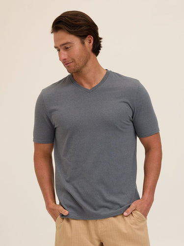 Men's Core Triblend Jersey V-Neck Tee Mens Tops Tshirt Short Threads 4 Thought 