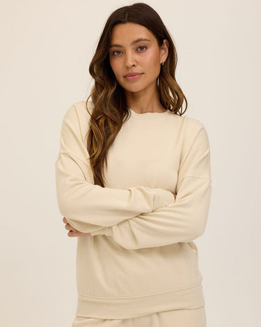 Cathy Boyfriend Feather Fleece Pullover Womens Outerwear Sweatshirt Threads 4 Thought 