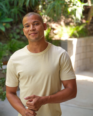 Shawn Mineral Wash Eco Cotton Jersey Crew Tee Mens Tops Tshirt Short Threads 4 Thought 