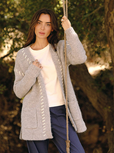 Elsabeth Comfy Rope Stitch Sweater Cardigan Womens Outerwear Sweater Threads 4 Thought 