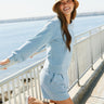 Mabel Denim Terry Raglan Pullover Womens Outerwear Sweatshirt Threads 4 Thought 